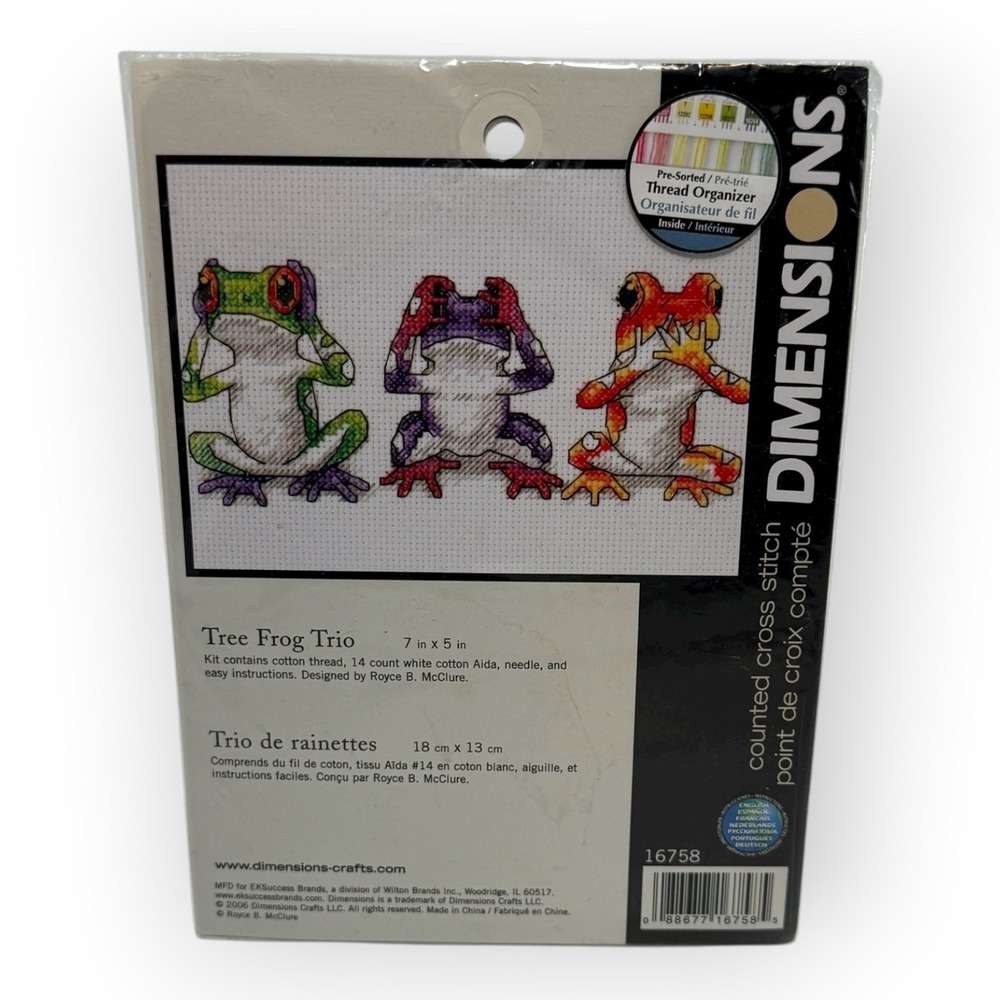 2006 Dimensions Tree Frog Trio Cross Stitch‎ Kit 16758 14ct NEW